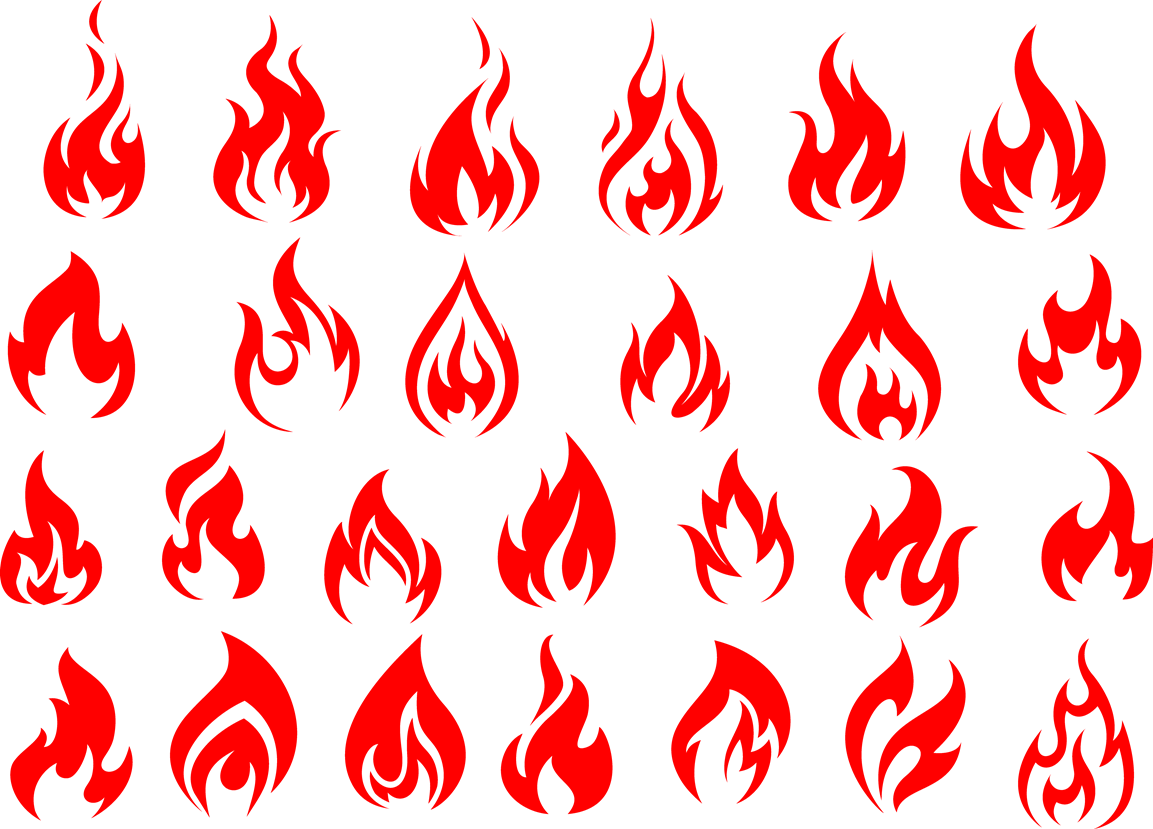Flame Stenciles - Fire Element (1153x829), Png Download