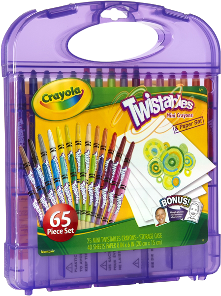 Clip Library Crayola Markers Clipart - Crayola Mini Twistable Crayon And Paper Set (611x750), Png Download