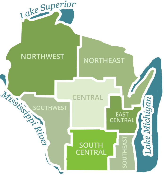 Select A Region On The Map Below Or Select From The - Wisconsin Bed & Breakfast Association (696x743), Png Download