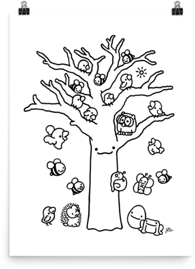 Tree Print - Jomny Sun Tree (600x600), Png Download