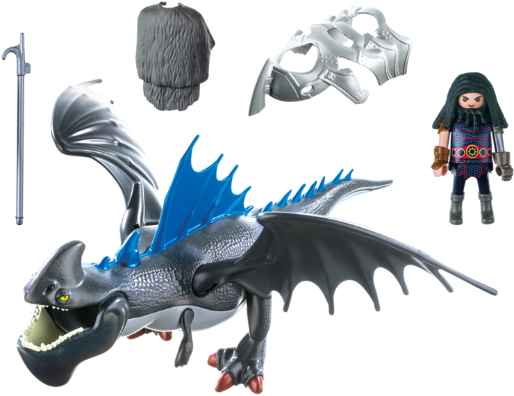 How To Train Your Dragon - Playmobil 9248 Dragons Drago & Thunderclaw (940x658), Png Download