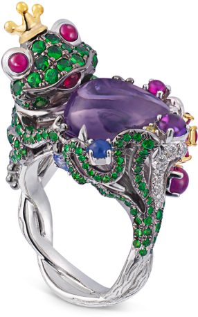 White / Yellow Gold Precious Stone Diamond Ring - Ring (640x640), Png Download