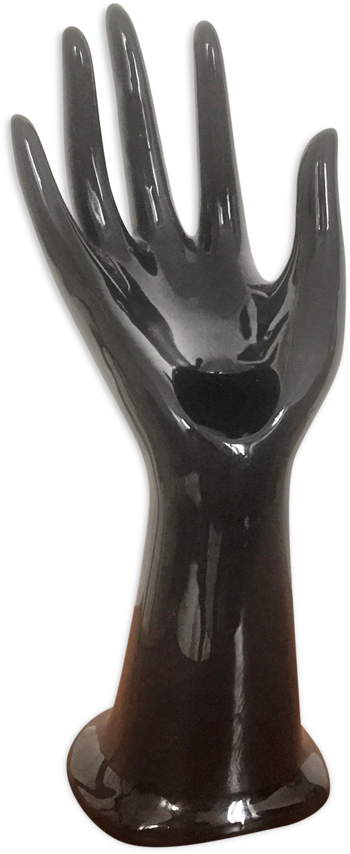 Hand Ceramic Black Ring Wear Jewelry Vintage Doilies - Statue (1457x1457), Png Download