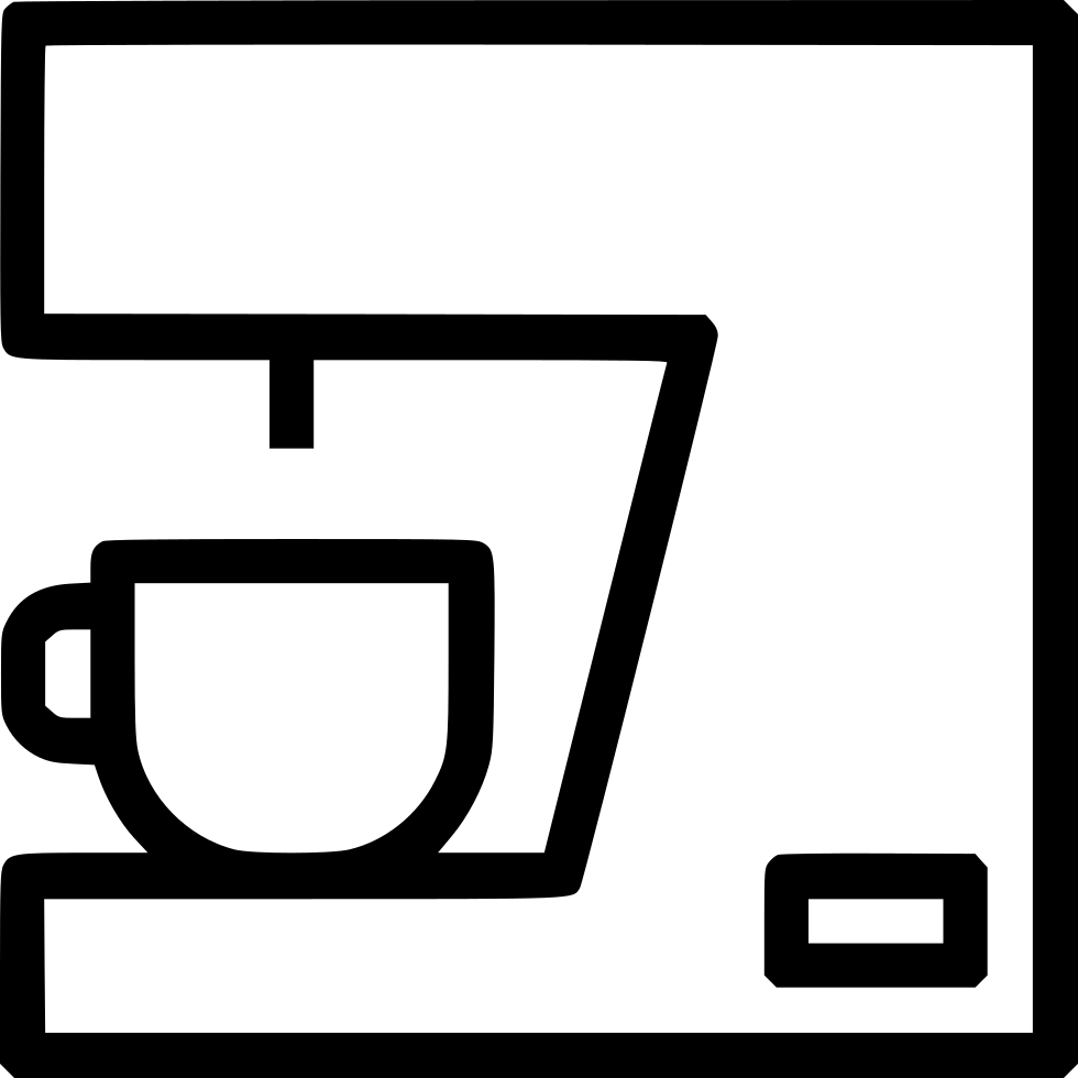 Png File Svg - Coffee Machine Icon White (980x980), Png Download