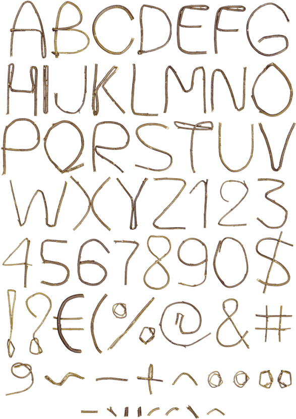 Single Twig Nature Font - Font (595x845), Png Download