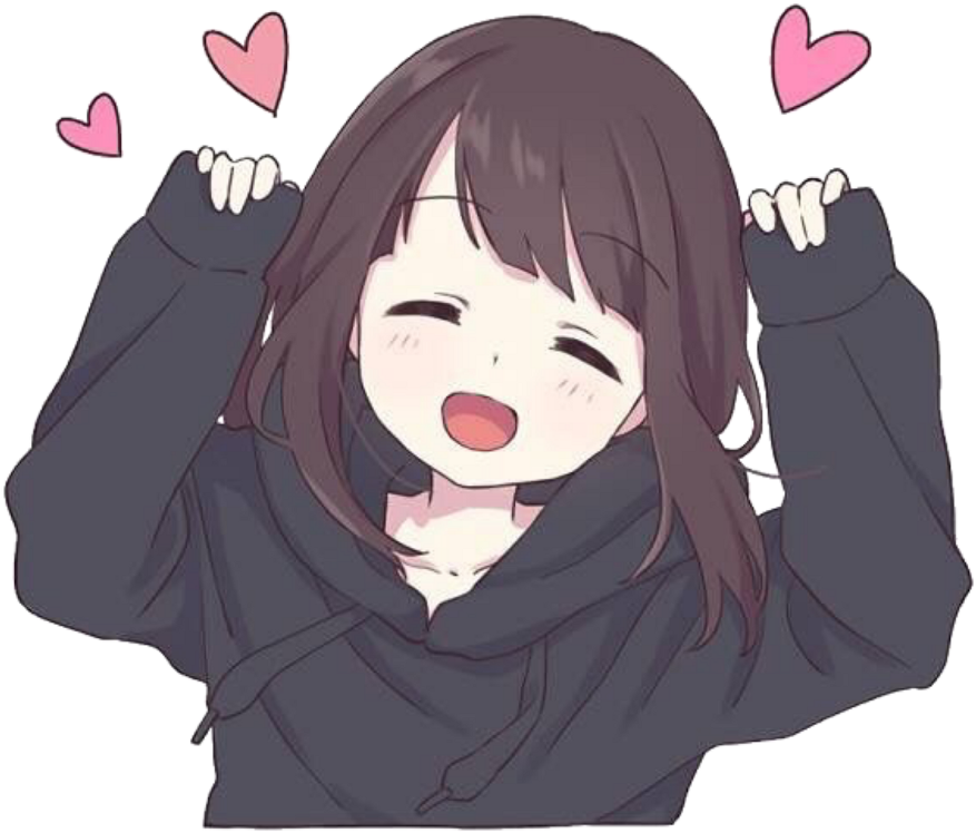 Anime Girl With Heart (1024x1024), Png Download