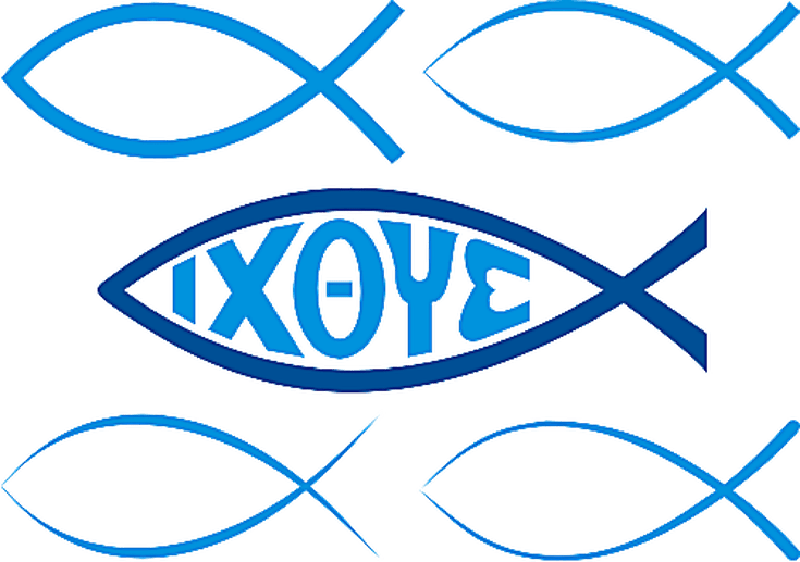 Take An Illustrated Tour Of Christian Symbols - Jesus Fish (735x517), Png Download