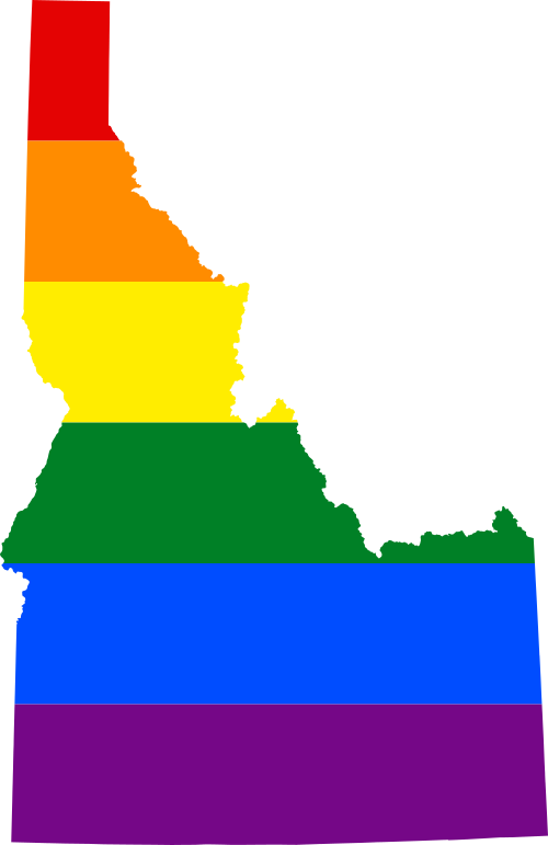 Lgbt Flag Map Of Idaho - Idaho Map Png (500x771), Png Download