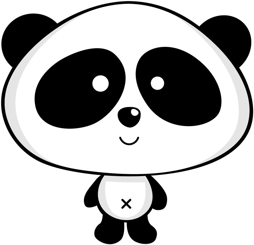 Panda Funny, Panda Love, Cute Panda, C2c, Panda Drawing, - Panda Black And White Drawing (900x900), Png Download
