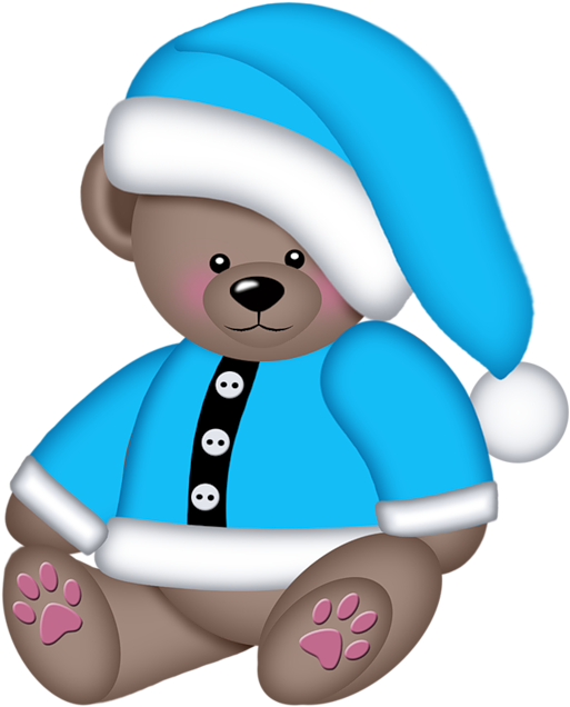 Winter Teddy Bear Sugar Lace, Bear Cartoon, Kids Scrapbook, - Pink Christmas Teddy Bear Clip Art (550x800), Png Download