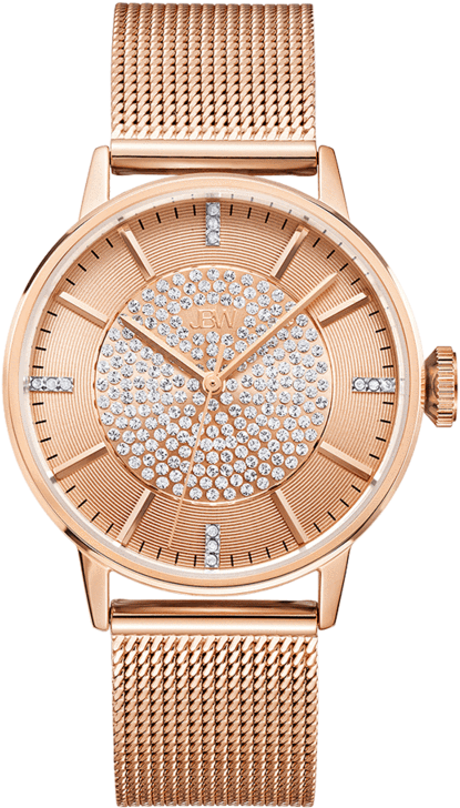 Jbw Belle J6339b Rosegold Rosegold Diamond Watch Front - Jbw Women's Belle Stainless Steel Diamond Watch - Gold (800x800), Png Download