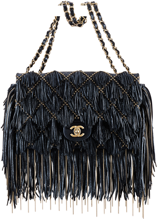 Chanel Embellished Fringe Flap Bag - Handbag (846x1080), Png Download