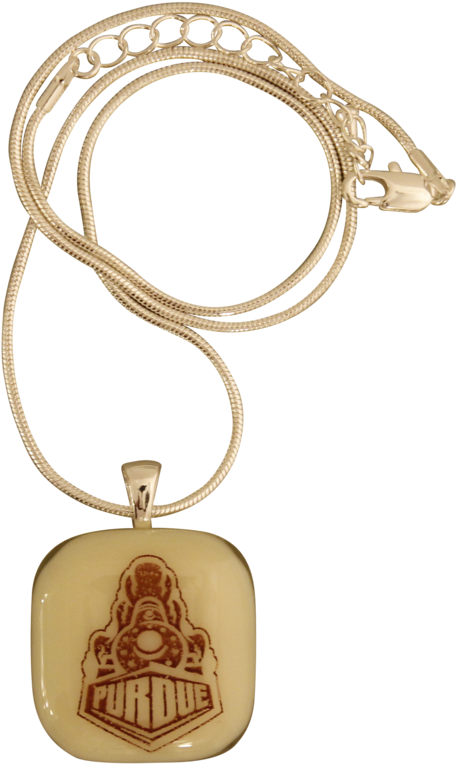 Purdue University Glass Necklace - Purdue Boilermakers Necklace With Charm Accents (900x900), Png Download