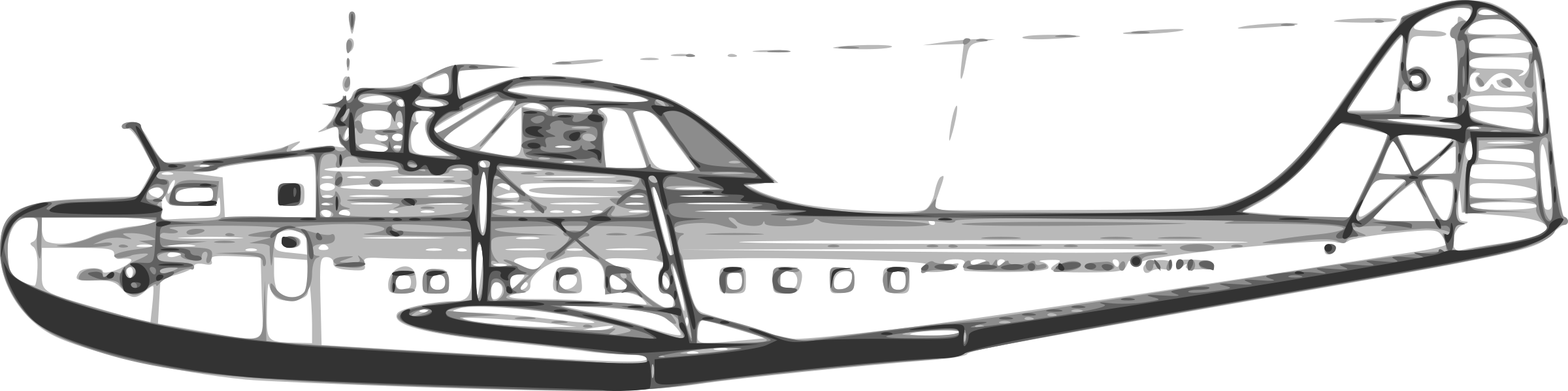 Martin M-130 Flying Boat Computer Icons Airplane - Martin M 130 (1365x340), Png Download