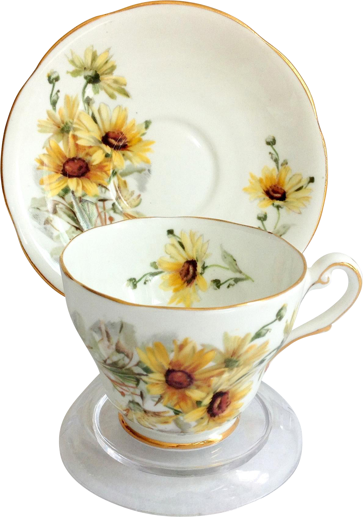 Here Is A Cheerful Brown Eyed Susan Footed Teacup And - Black Eyed Susan Teacup (1690x1690), Png Download