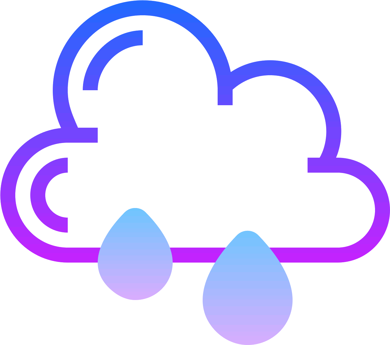 This Is A Drawing Of A Rain Cloud That Is Flat On The - Icon (1600x1600), Png Download