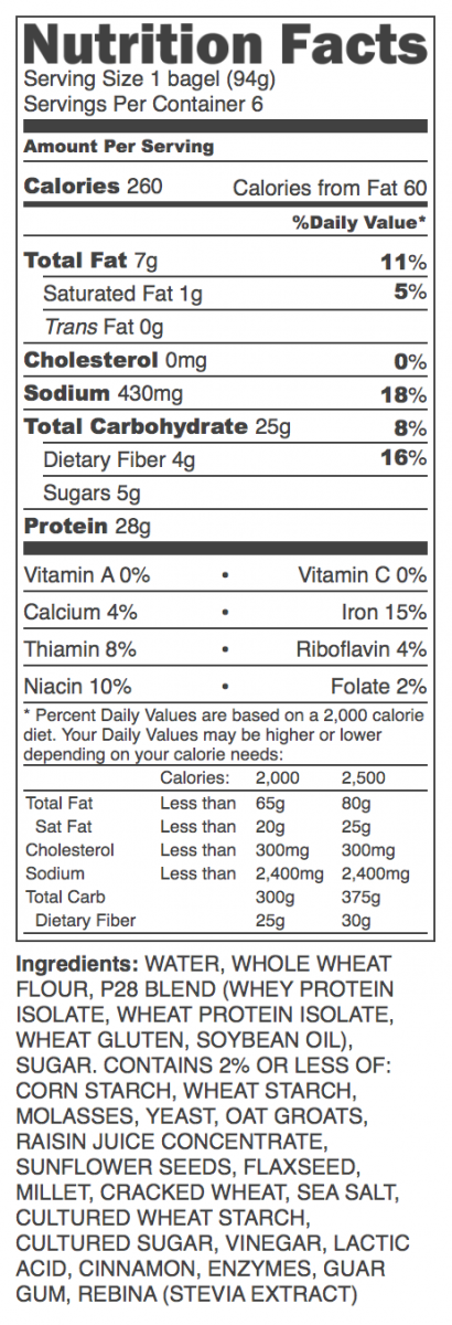 P28 Foods, High Protein Bread, Bagel, And Wrap Assortment - P28 Foods/cnp Professional P28 Foods The Original High (410x1200), Png Download