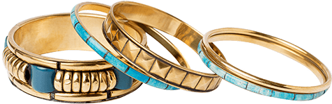 Sea Green With Gold Unique Pattern Bangles - Gold (500x750), Png Download
