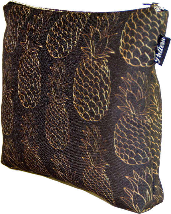 Gold Pineapples Scene Pouch Gold Pineapples Scene Pouch - Gold (895x895), Png Download