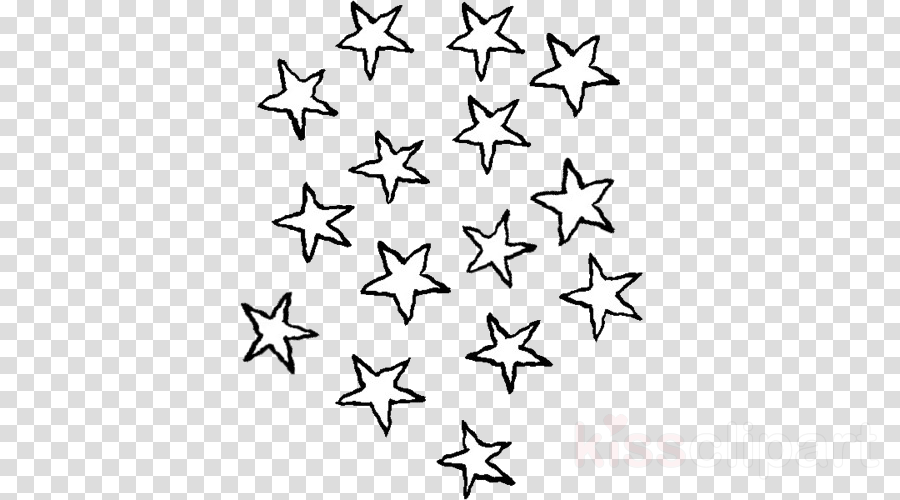 Little Stars Black And White Clipart Drawing Clip Art - Stars Drawing (900x500), Png Download