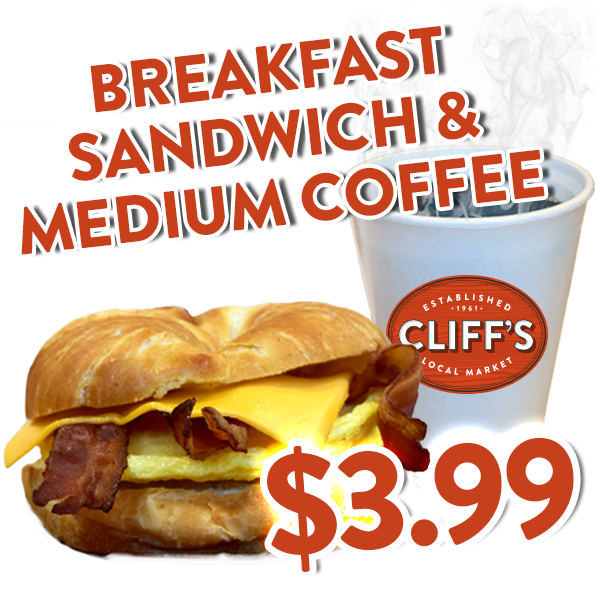 Breakfast Sandwich & Medium Coffee Special - Coffee (600x600), Png Download