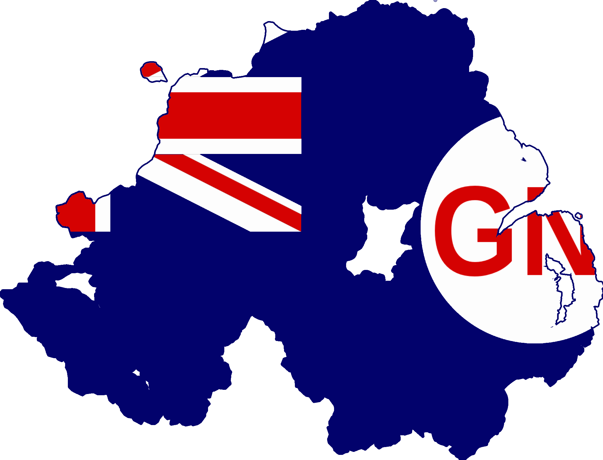 Flag Map Of Northern Ireland - Northern Ireland Population (2000x1527), Png Download