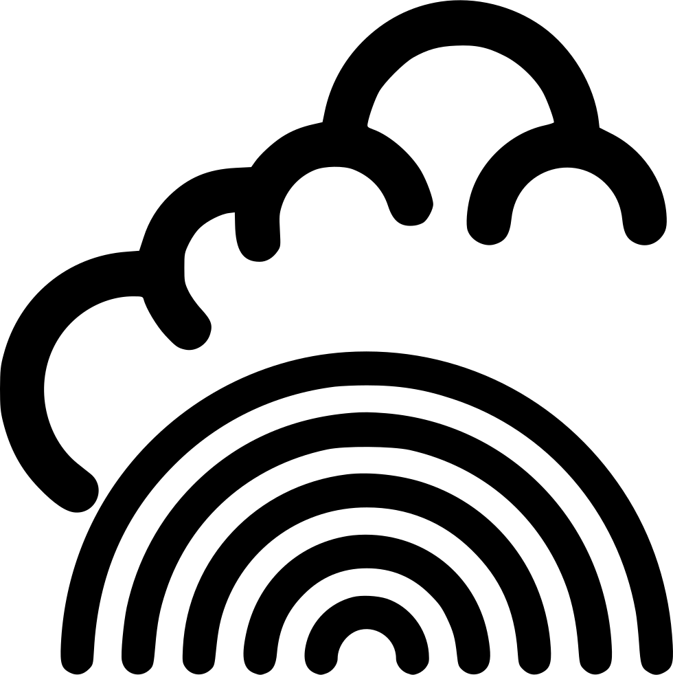 Fresh Rainbow Svg Png Icon Free Download - Arcoiris Blanco Y Negro Png (980x982), Png Download