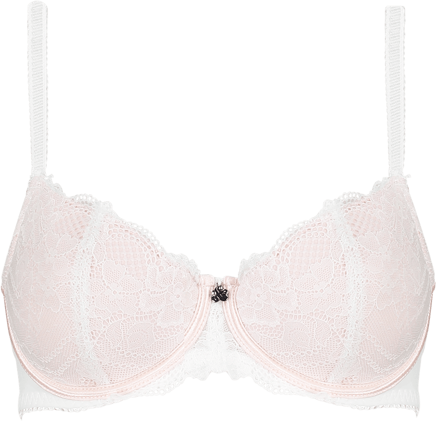 Lace White & Pink Braa03 2020white/pink - Png Lingerie White (1400x1296), Png Download