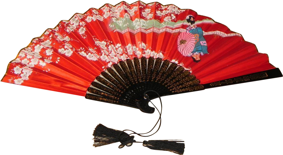 Silk Japanese Cherry Blossom Fan (991x991), Png Download