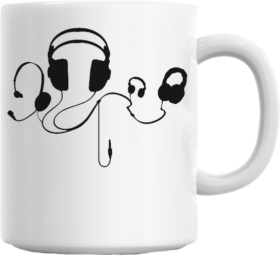 Headphones Mug - Mug (629x579), Png Download