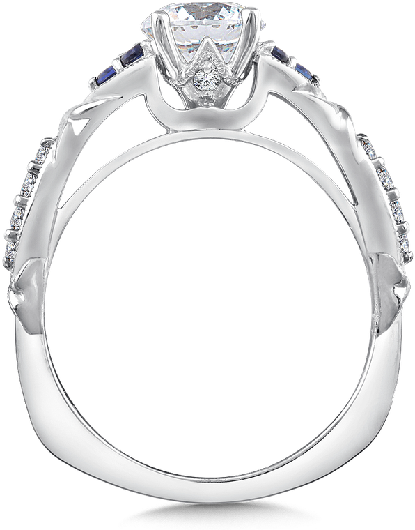 Valina Diamond And Blue Sapphire Engagement Ring Mounting - Engagement Ring (800x800), Png Download