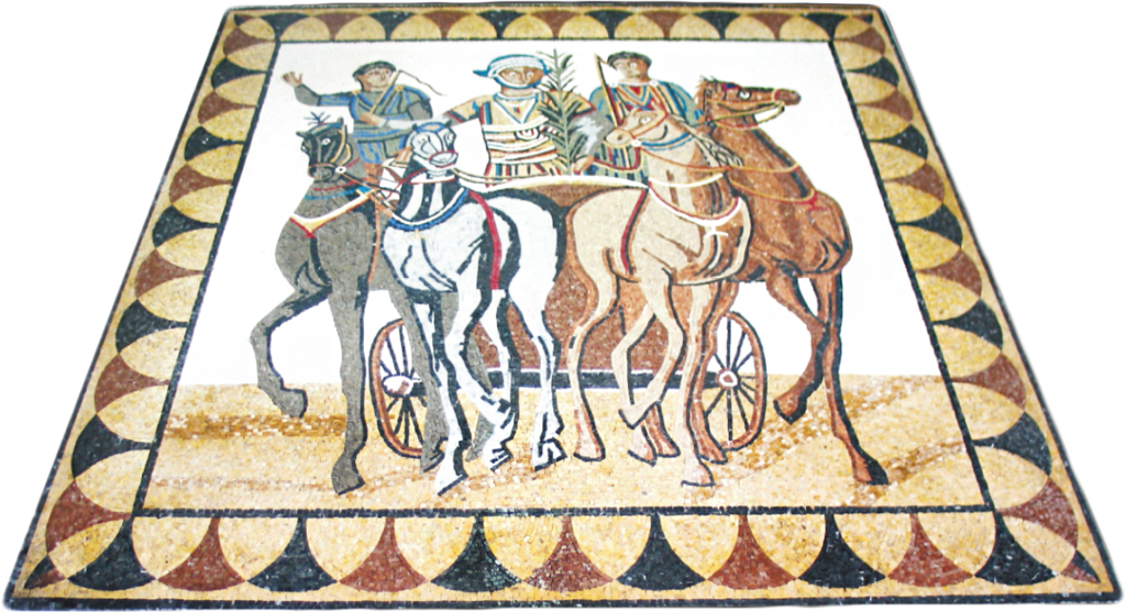 Roman Chariot Mosaic - Mosaic (1024x557), Png Download