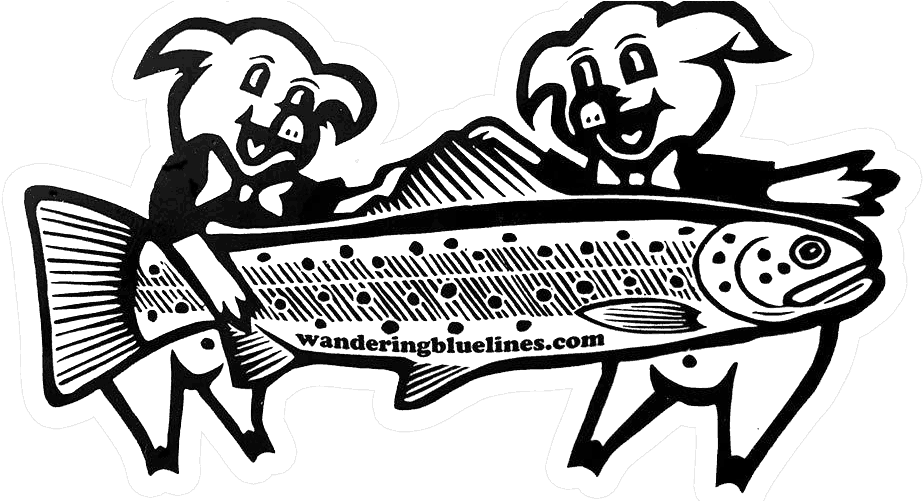Fly Fishingstickers Wandering Blue Lines Hookin Hogs (1000x500), Png Download