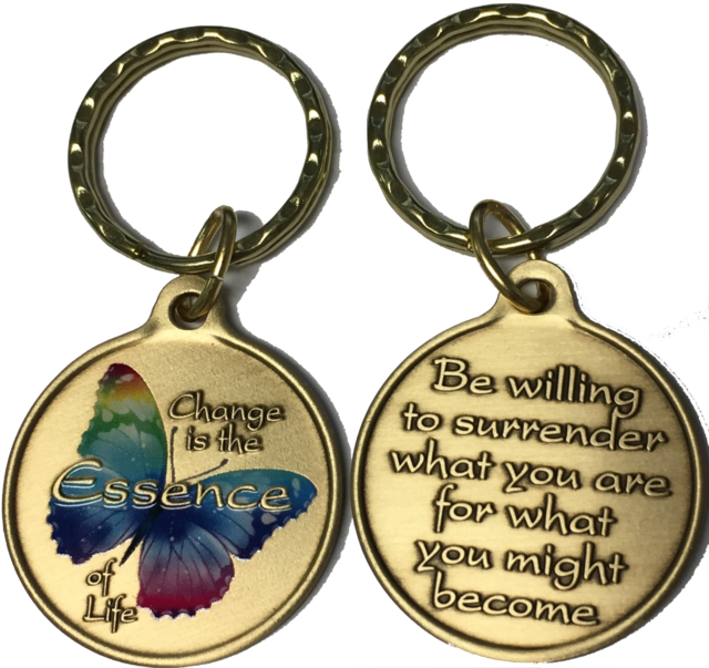 Change Essence Of Life Color Butterfly Surrender Keychain - Change Is The Essence Of Life Rainbow Color Butterfly (640x603), Png Download