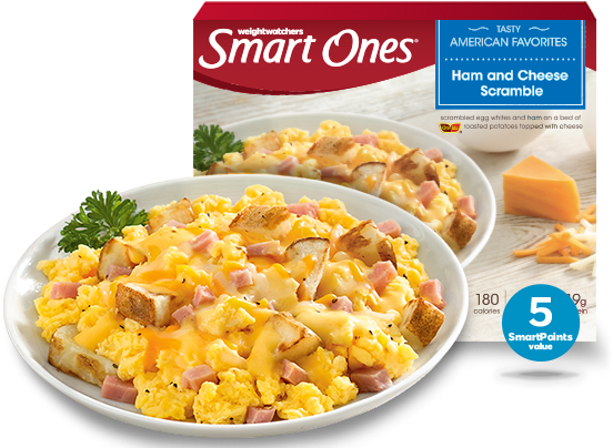 Scrambled Egg Whites And Ham On A Bed Of Roasted Potatoes - Smart Ones Ham And Cheese Scramble (560x467), Png Download