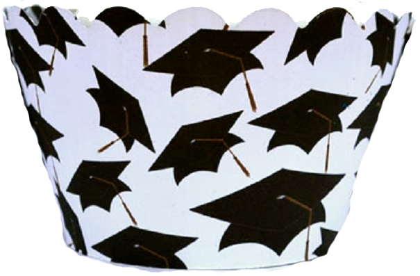 Graduation Hat Silhouette Party Cupcake Wrappers Decorations - Graduation Cupcakes (605x397), Png Download