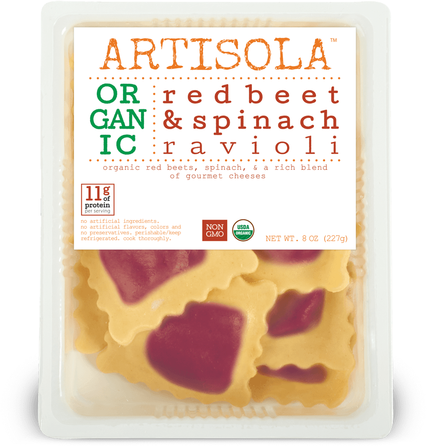 Organic Red Beet & Spinach Ravioli - Artisola Ravioli, Red Beet And Spinach, 8 Oz (1000x1000), Png Download