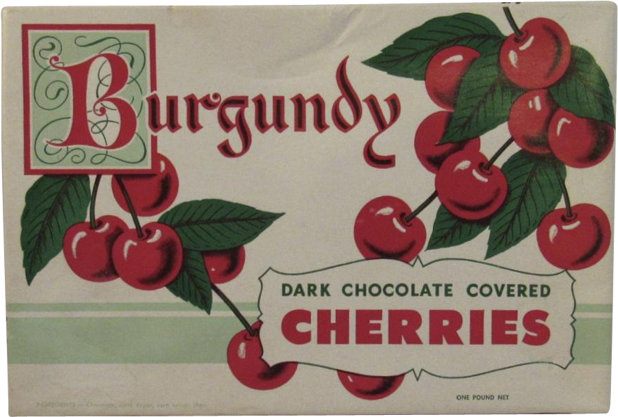 Burgundy Dark Chocolate Covered Cherries Candy Box - Candy (887x887), Png Download