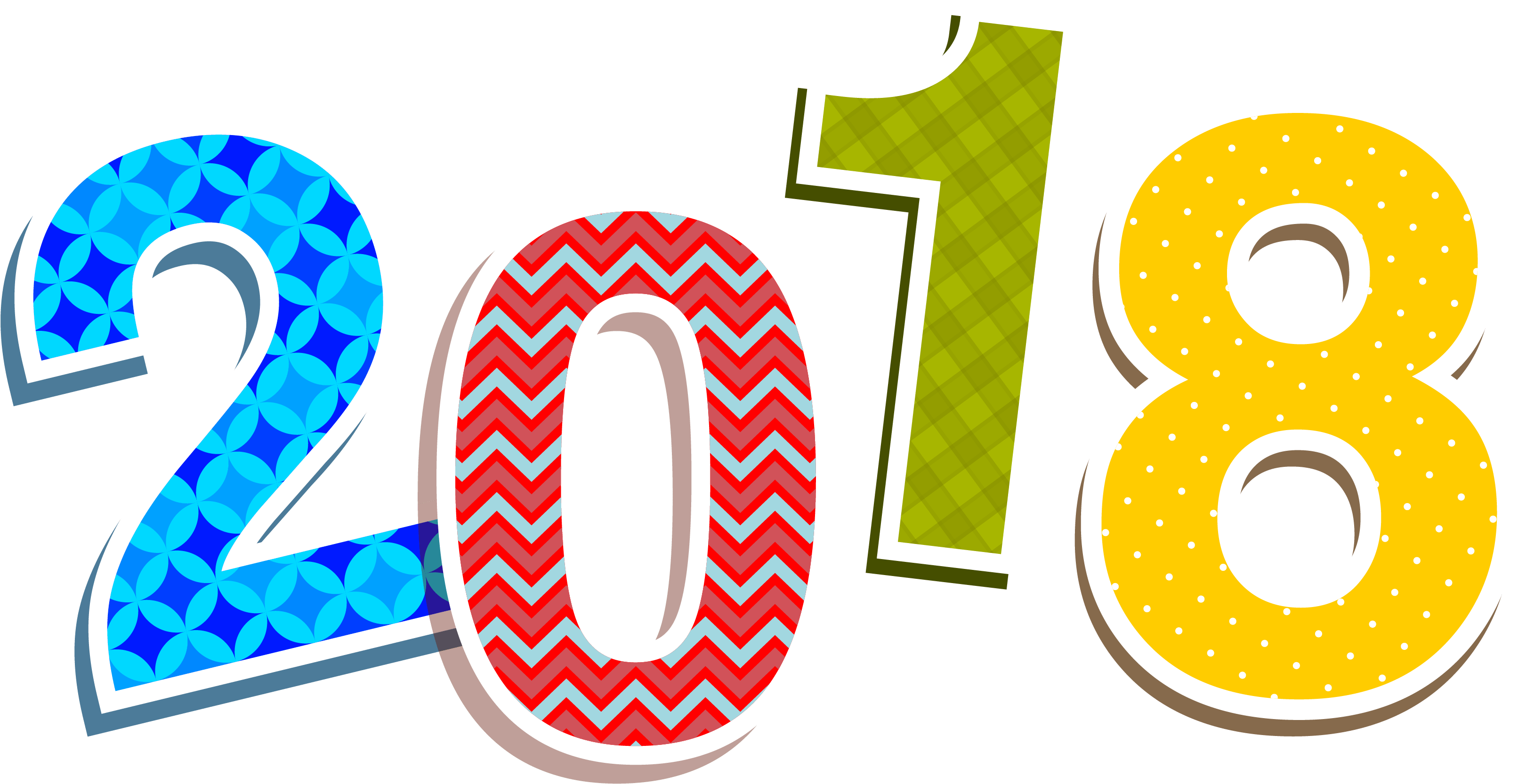 2018 Colorful Png Image - Imagenes De 2018 Animadas (3652x2025), Png Download