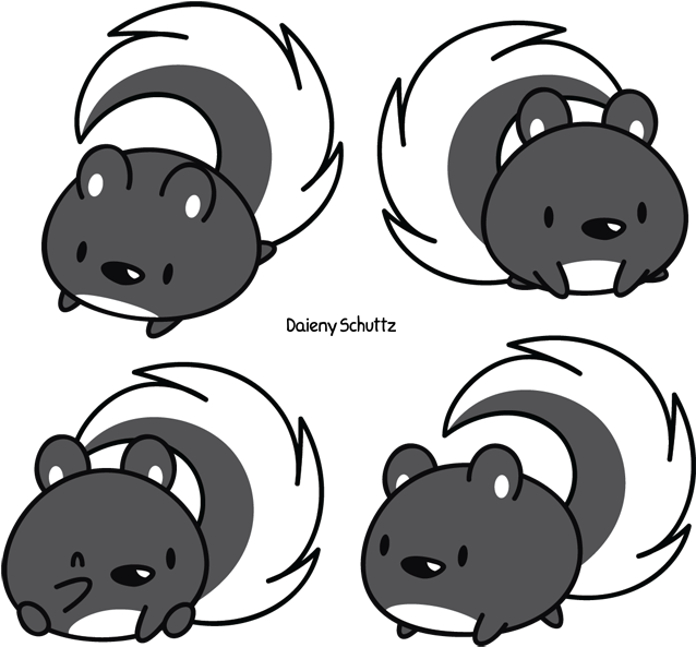 Chibi Skunk By Daieny On Deviantart Clipart - Chibi Skunk (650x620), Png Download