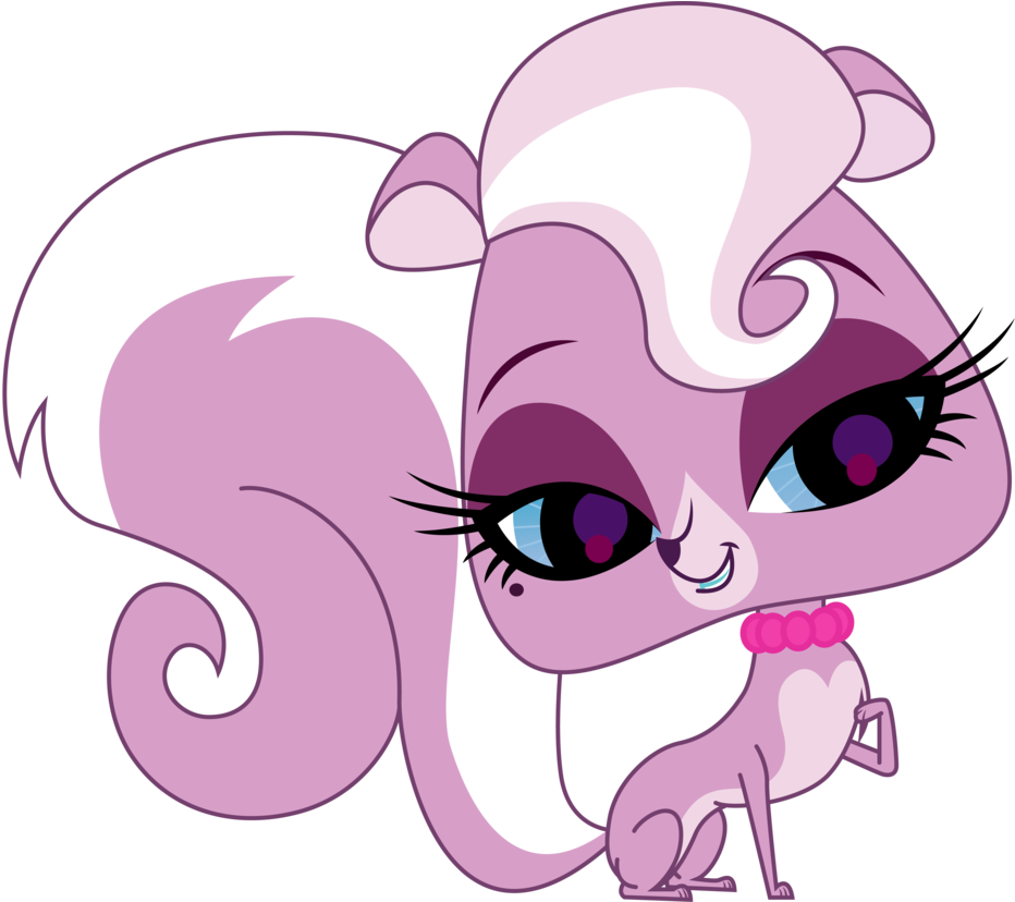 Skunk Vector Png Freeuse Stock - Littlest Pet Shop Pink Skunk (966x827), Png Download