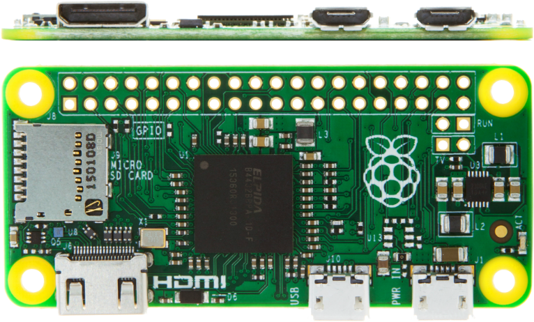 Pizero Frontandside-small - Raspberry Pi Zero W Ports (800x499), Png ...