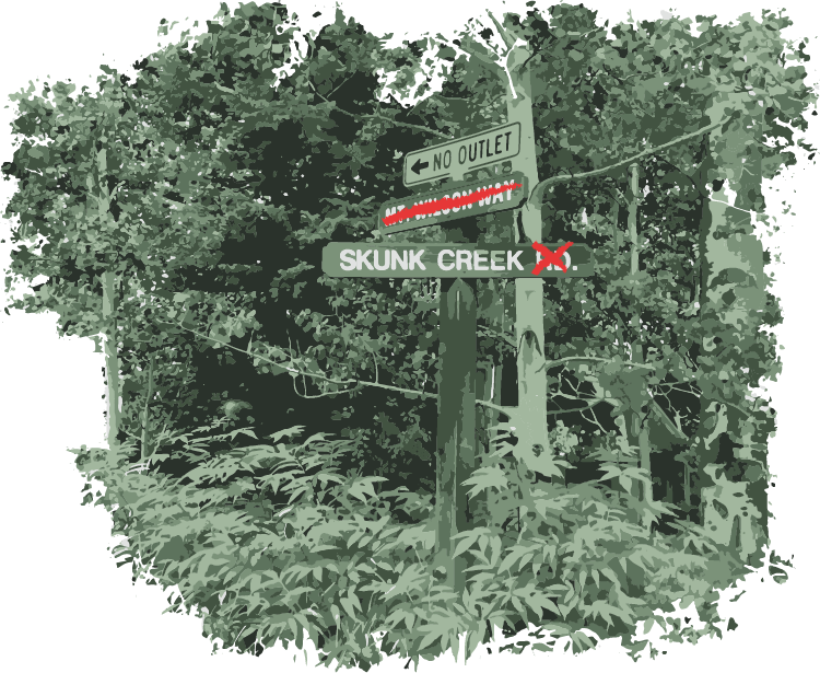 Skunkcreek Streetsign6 - Skunk Creek Productions (750x615), Png Download