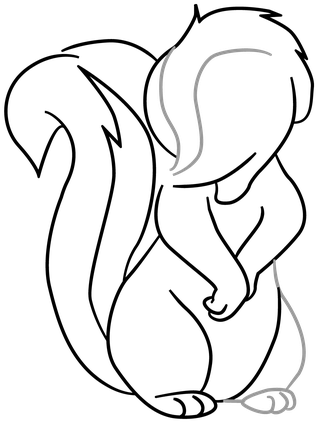 28 Collection Of Skunk Drawing - Drawing (500x500), Png Download