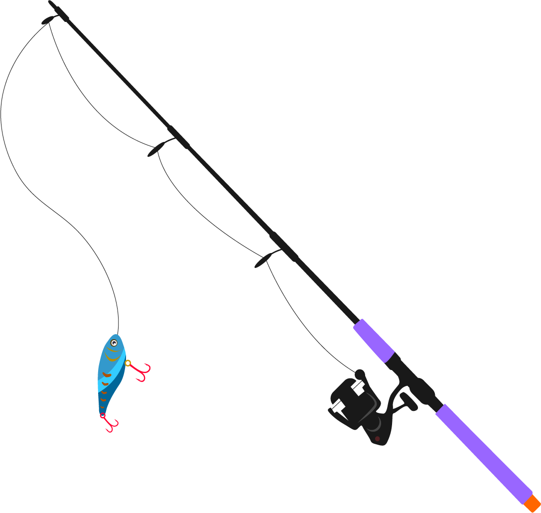 Fishing Pole Png Transparent Free Images - Fishing Pole Clipart (1086x1030), Png Download