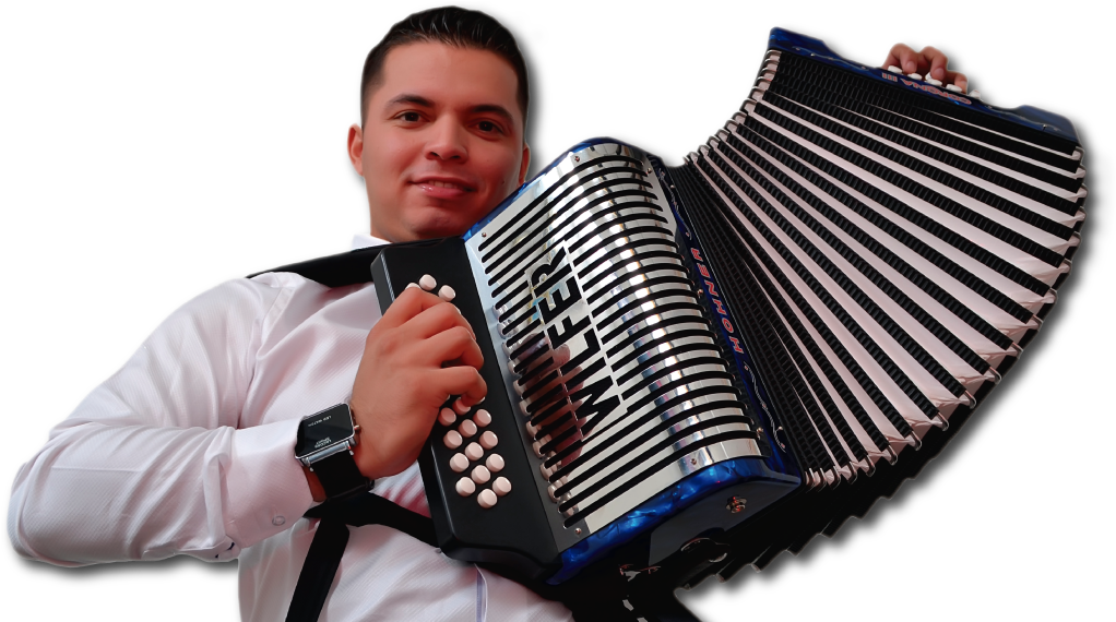 Bienvenidos A Wilfer Arévalo Acordeón - Tocando Acordeon (1076x600), Png Download