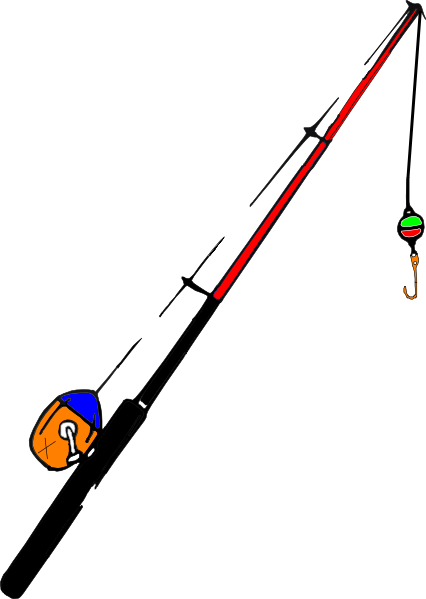 Fishing Pole With Hook (426x599), Png Download