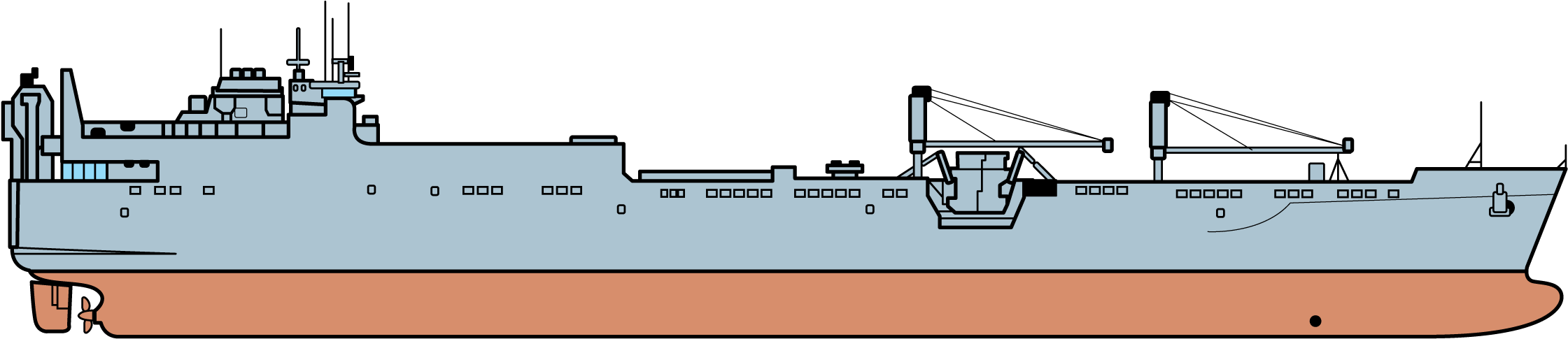 Vehicle Cargo Ship, Bob Hope Class - Usns Bob Hope (t-akr-300) (2250x502), Png Download