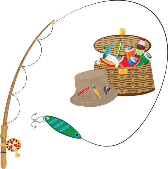 Fishing Pole Clip Art Fishing Rod - Fishing Clipart Png (561x563), Png Download