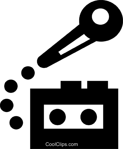 Tape Recorder And Microphone Royalty Free Vector Clip - Microphone (397x480), Png Download